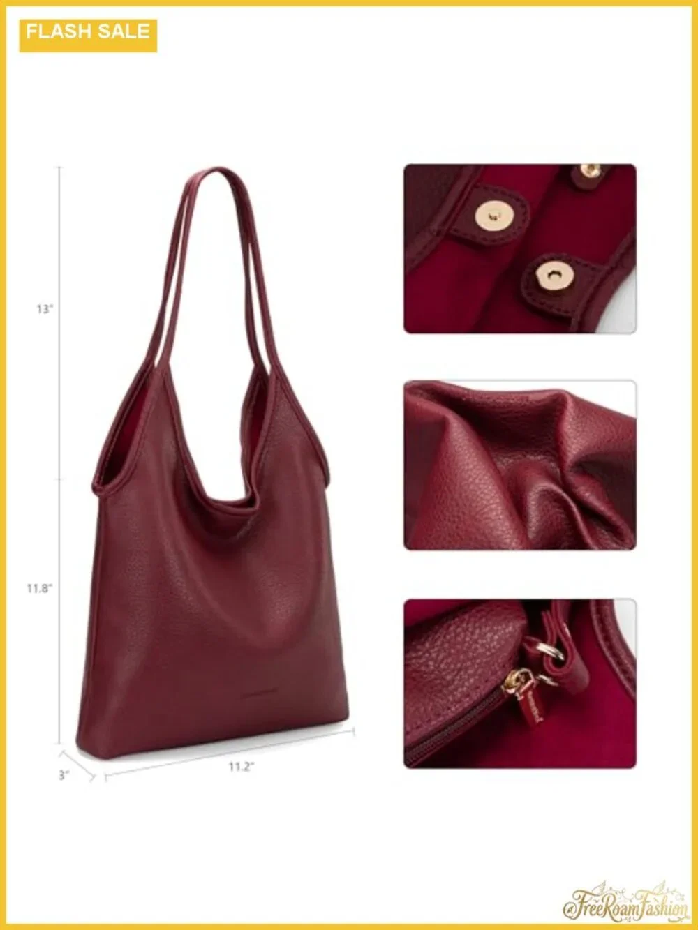 Slouchy Hobo Bag Soft Faux Leather Shoulder Purse Top Handle Handbag